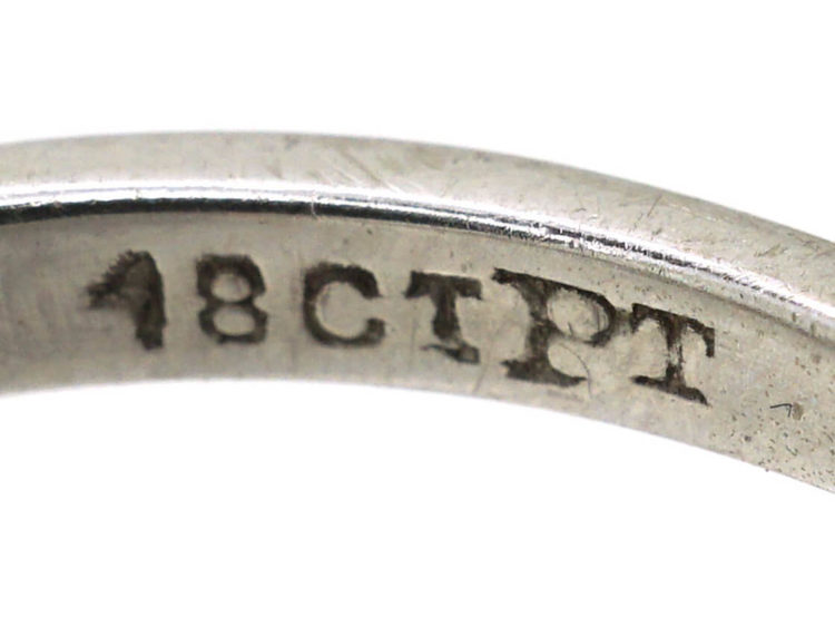 Edwardian 18ct White Gold & Platinum Two Diamond Twist Ring