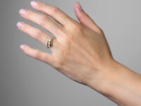 Edwardian 18ct Gold & Platinum Three Stone Diamond Twist Ring
