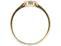Art Deco 18ct Gold & Platinum Emerald & Diamond Rectangular Ring
