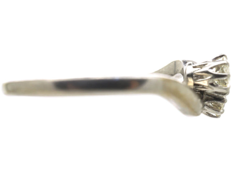 Edwardian 18ct White Gold & Platinum Two Diamond Twist Ring