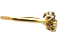 Edwardian 18ct Gold Sapphire & Diamond Twist Ring
