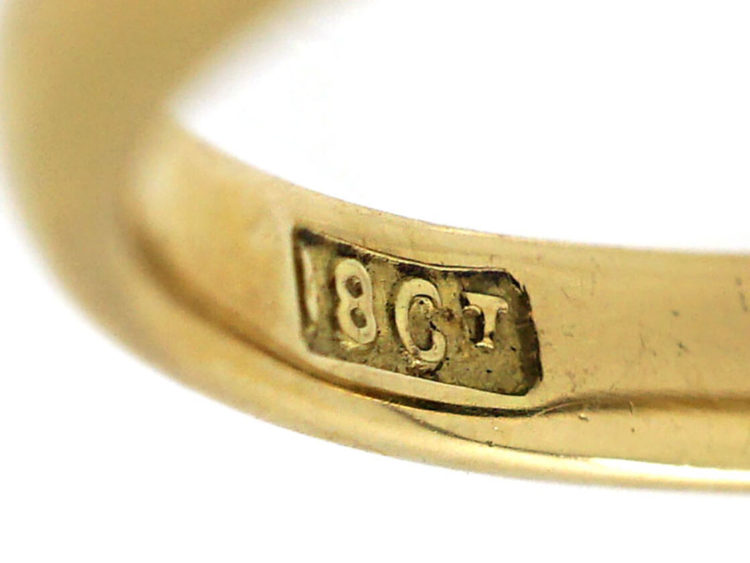 Art Deco 18ct Gold & Large Black Opal Ring