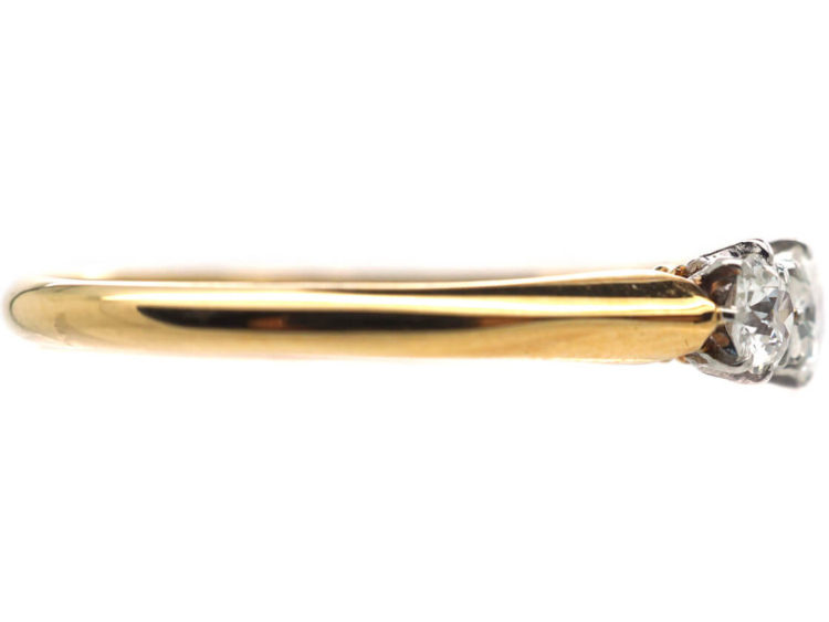 Edwardian 18ct Gold & Platinum Three Stone Diamond Ring