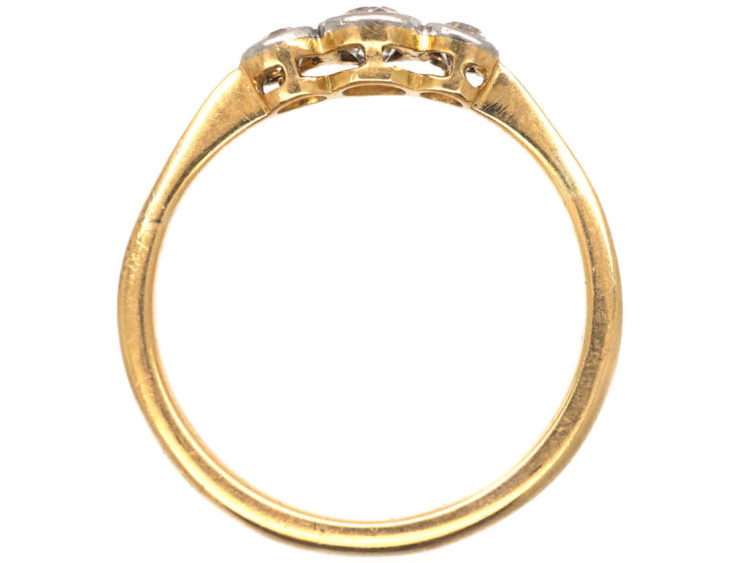 Edwardian 18ct Gold & Platinum Three Stone Diamond Ring