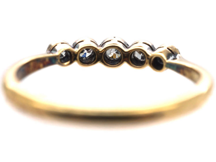 Edwardian 18ct Gold & Platinum Five Stone Diamond Ring