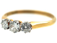 Edwardian 18ct Gold & Platinum Three Stone Diamond Ring