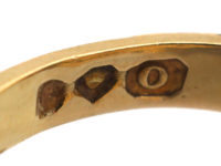 Georgian 18ct Gold, Diamond, Natural Split Pearl & Vauxhall Glass Ring