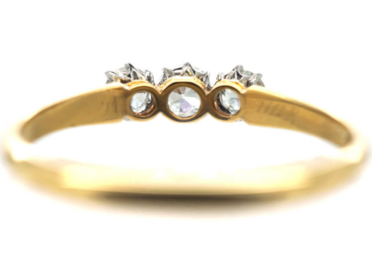 Edwardian 18ct Gold & Platinum Three Stone Diamond Ring
