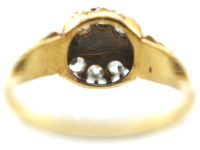 Victorian 18ct Gold Rose Diamond & Old Mine Cut Diamond Cluster Ring