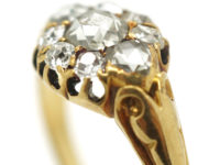 Victorian 18ct Gold Rose Diamond & Old Mine Cut Diamond Cluster Ring