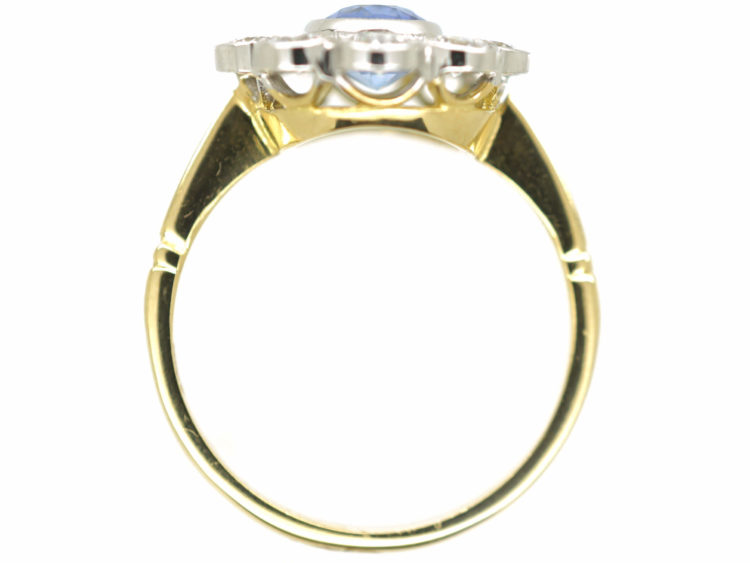 18ct Gold & Platinum, Sapphire & Diamond Cluster Ring
