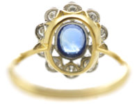 18ct Gold & Platinum, Sapphire & Diamond Cluster Ring