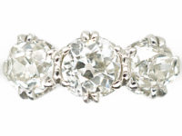 Art Deco Platinum Three Stone Diamond Ring