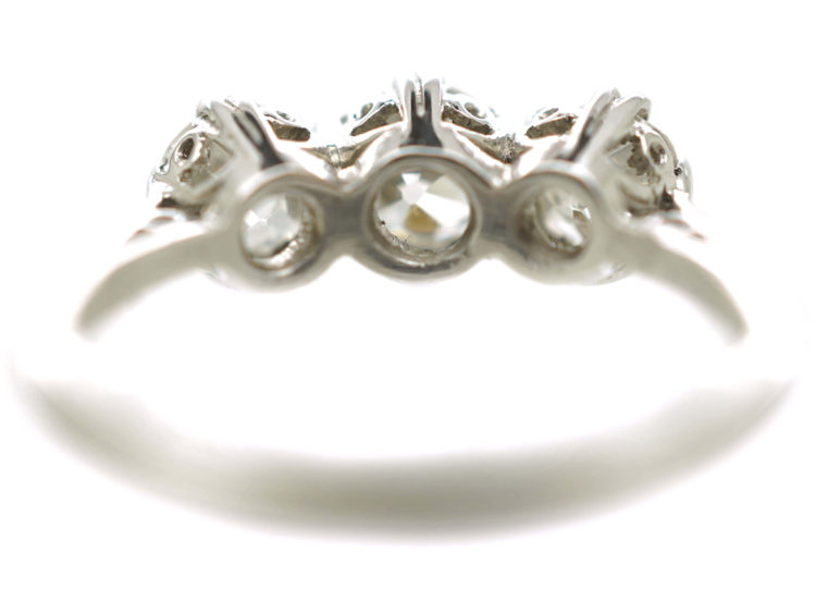 Art Deco Platinum Three Stone Diamond Ring