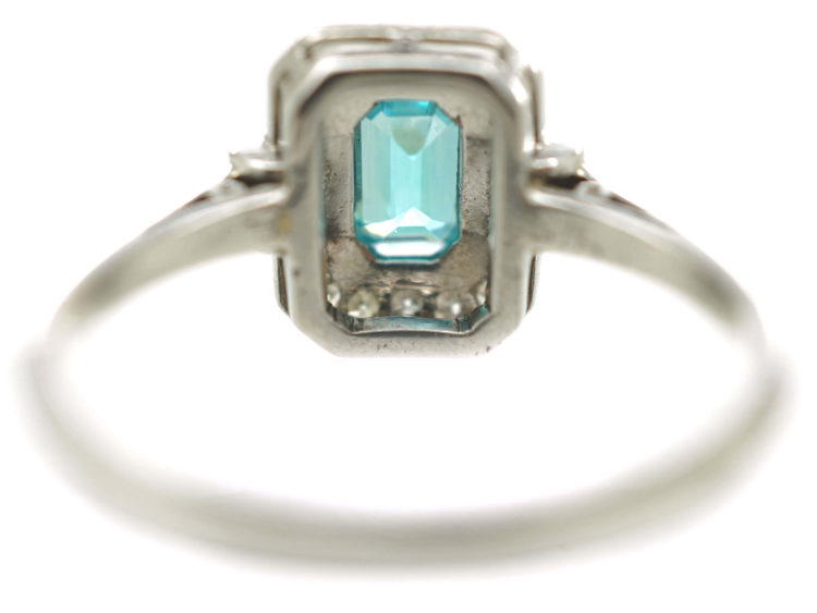 Platinum Art Deco Zircon & Diamond Ring by Birks of Canada