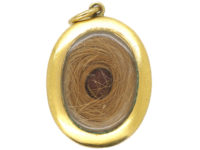 Victorian 15ct Gold Cabochon Garnet Locket Back Pendant