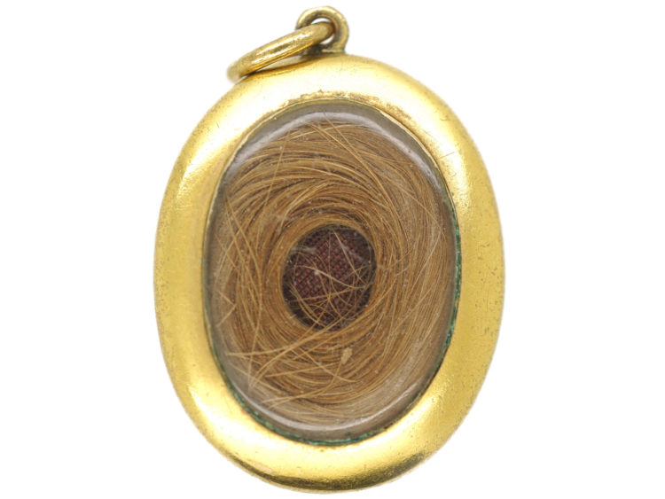 Victorian 15ct Gold Cabochon Garnet Locket Back Pendant