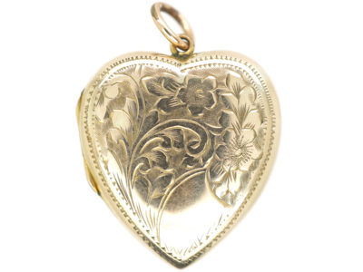 Edwardian 9ct Back & Front Heart Shaped Locket