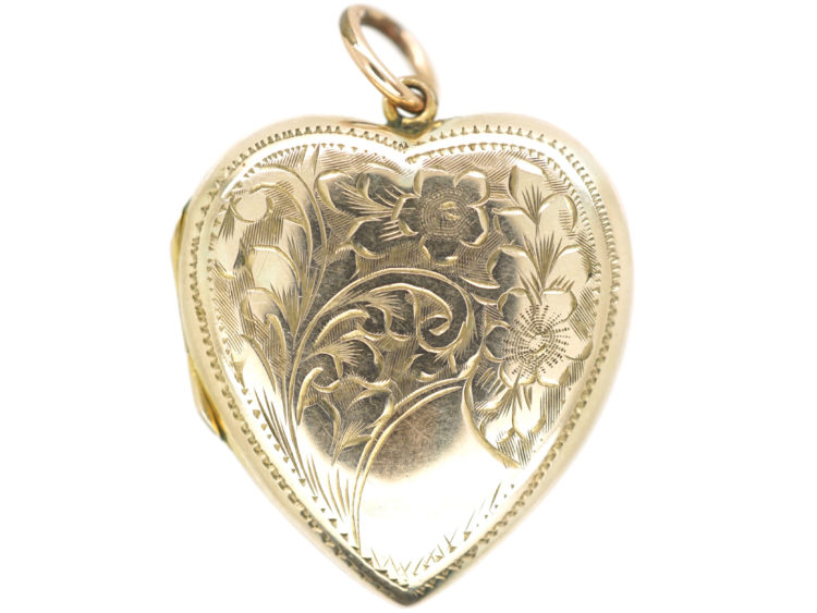 Edwardian 9ct Back & Front Heart Shaped Locket