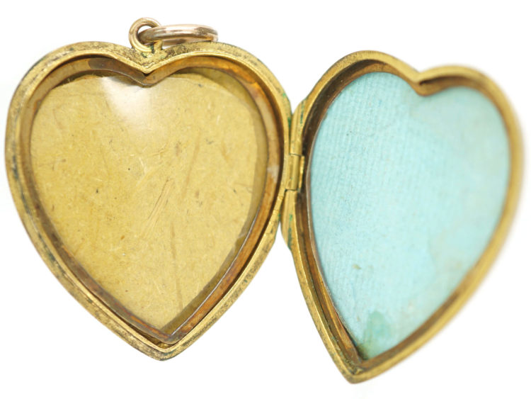 Edwardian 9ct Back & Front Heart Shaped Locket
