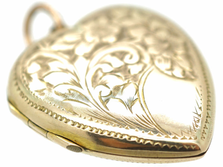 Edwardian 9ct Back & Front Heart Shaped Locket