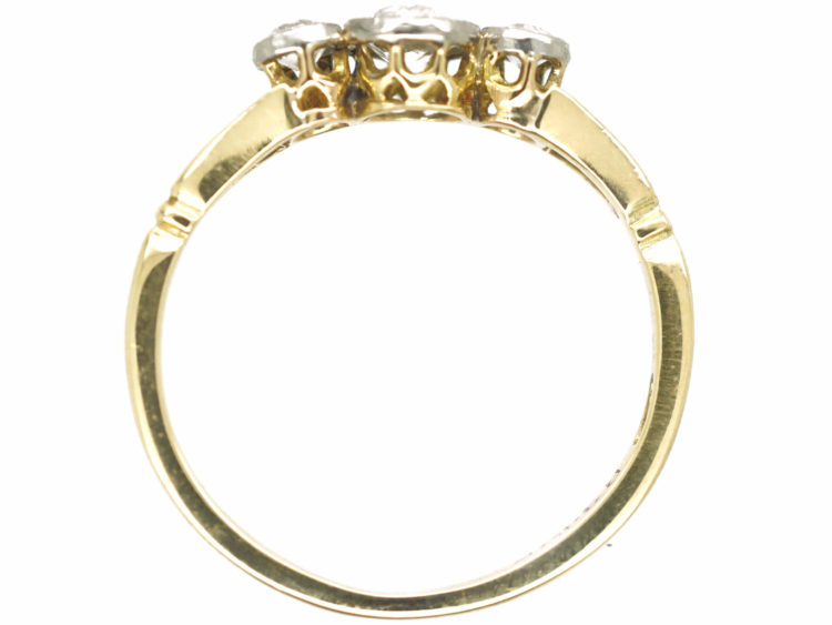 Edwardian 18ct Gold & Platinum Three Stone Diamond Ring