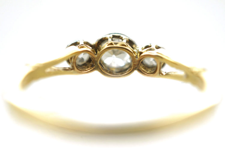 Edwardian 18ct Gold & Platinum Three Stone Diamond Ring