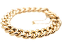Edwardian 9ct Gold Close Linked Curb Bracelet