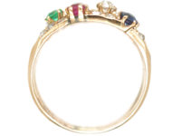 14ct Gold Harem Ring set with Rubies, Sapphires, Emeralds & Diamonds