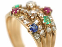 14ct Gold Harem Ring set with Rubies, Sapphires, Emeralds & Diamonds
