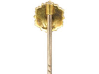 Victorian 15ct Gold Tie Pin with Heart Motif set with a Diamond