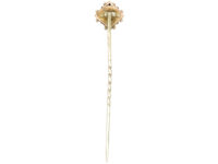 Edwardian 9ct Gold Diamond Shaped Tie Pin set with a Diamond