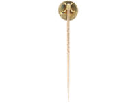 Victorian 15ct Gold Round Tie Pin set with a Natural Split Pearl