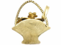 Georgian 15ct Gold Basket Charm set with Turquoise