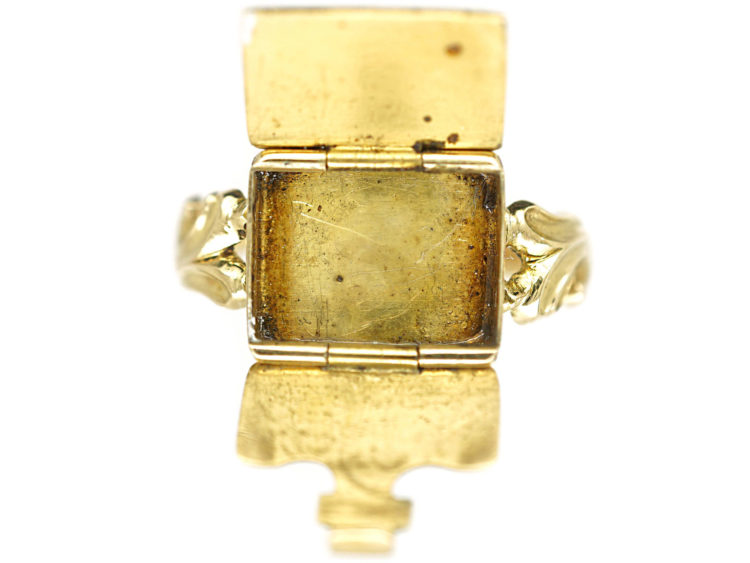 Regency 15ct Gold & Blue Enamel Opening Book Ring