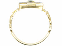 Regency 15ct Gold & Blue Enamel Opening Book Ring