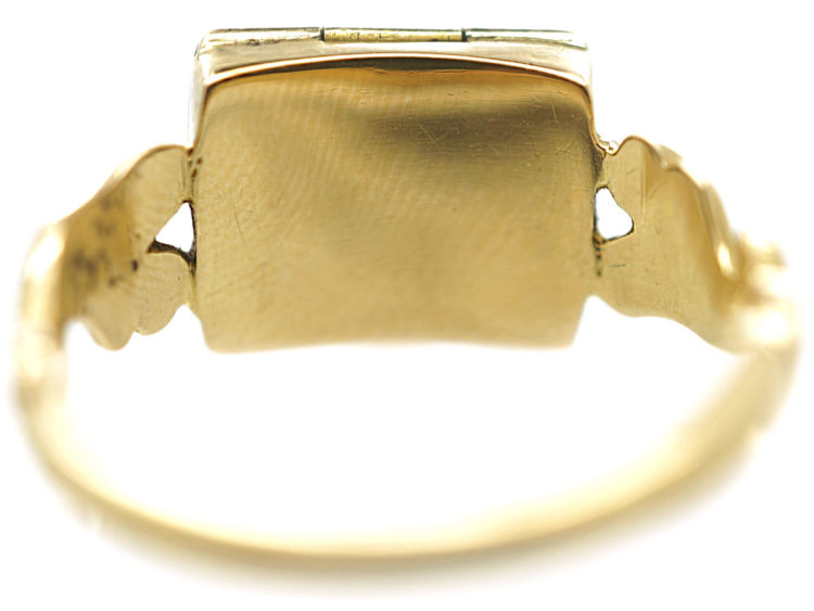 Regency 15ct Gold & Blue Enamel Opening Book Ring