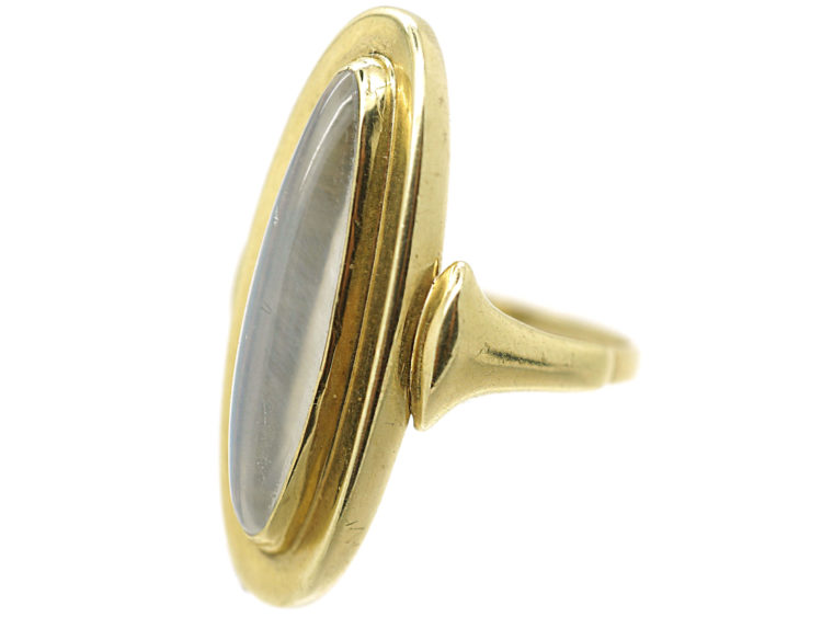 Art Deco 14ct Gold & Moonstone Oval Ring