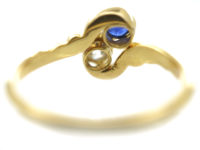 Edwardian 18ct Gold, Sapphire & Diamond Twist Ring
