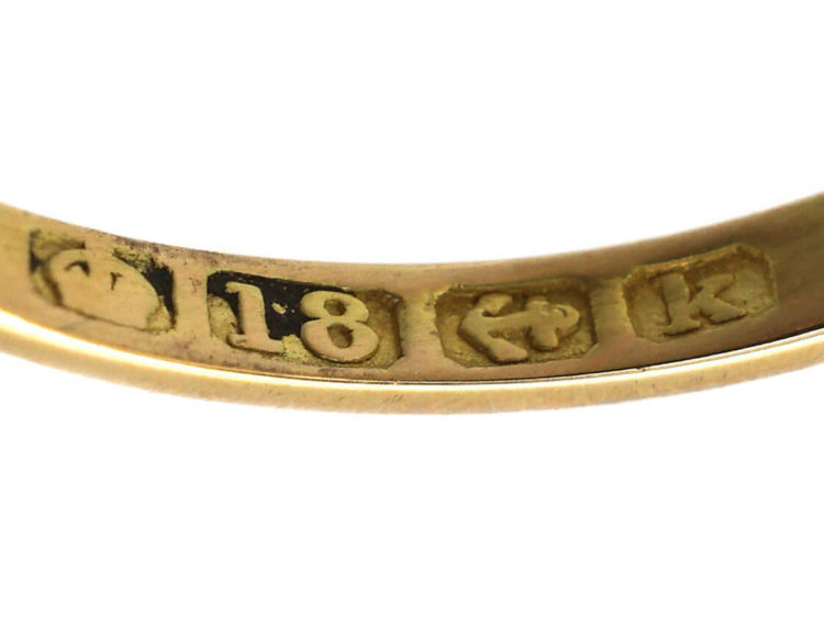 Edwardian 18ct Gold Sapphire & Diamond Twist Ring