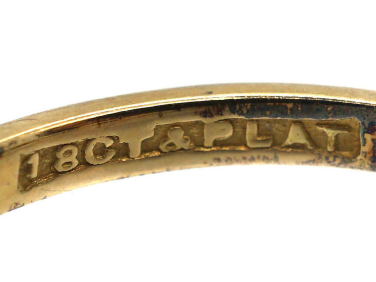 Edwardian 18ct Gold & Platinum Five Stone Diamond Ring