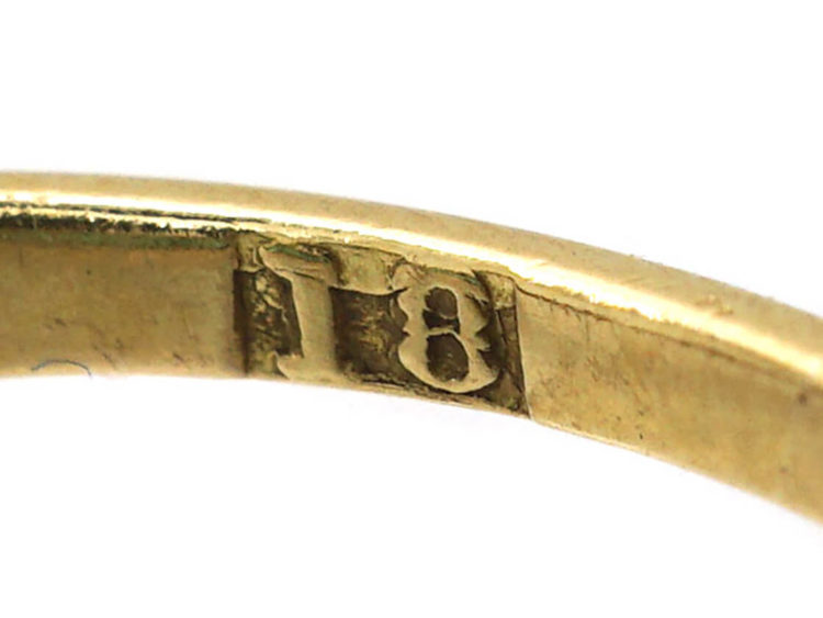 Edwardian 18ct Gold & Platinum Five Stone Emerald & Diamond Ring