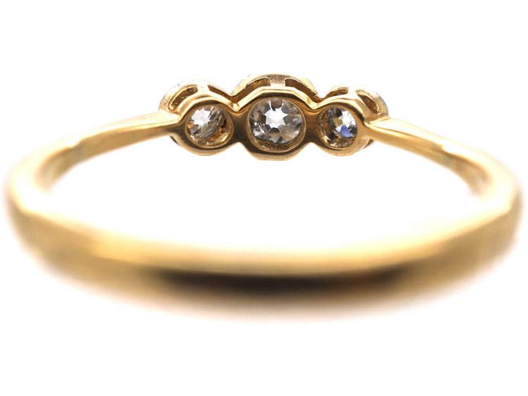 Edwardian 18ct Gold & Platinum Three Stone Diamond Ring