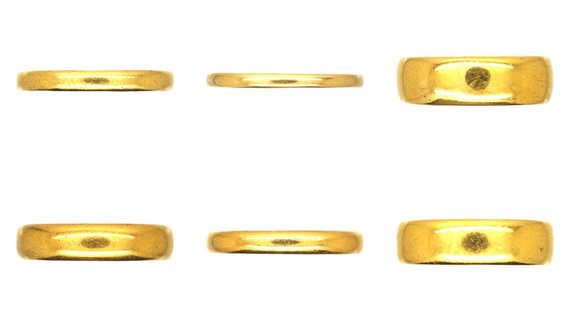 Hallmarked antique gold wedding rings from our collection