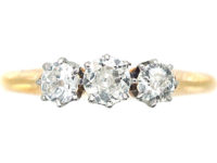Edwardian 18ct Gold & Platinum Three Stone Diamond Ring