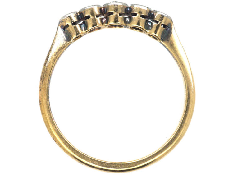 Edwardian 18ct Gold & Platinum Five Stone Diamond Ring