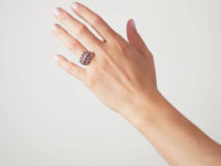 Victorian 18ct Gold Chequerboard Ring set with Rubies & Diamonds