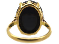 Art Deco 18ct Gold & Large Black Opal Ring