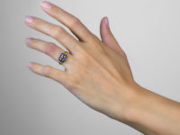 Regency 15ct Gold & Blue Enamel Opening Book Ring