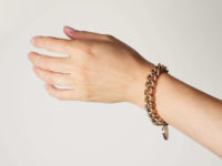 Edwardian 9ct Gold Bracelet with Plain & Decorated Curb Links & Ornate Padlock